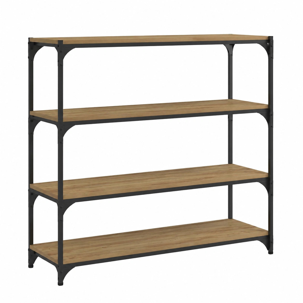 Bureau, avec rangement, avec étagères, en chêne et métal, 100 x 33 x 100 cm, pour l’espace de travail