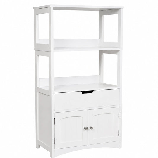 Armoire, avec rangement, avec étagères, avec portes, 60 x 32,5 x 122 cm, coloris blanc, pour la chambre