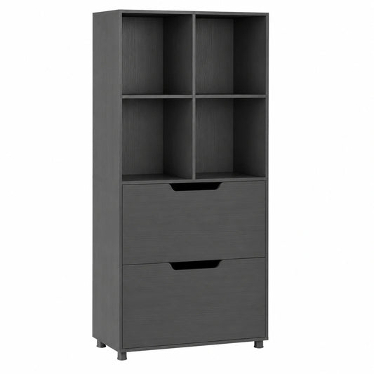 Bureau, à bascule, avec rangement, avec tiroirs, coloris noir, 70 x 33,5 x 130 cm, pour l’espace de travail