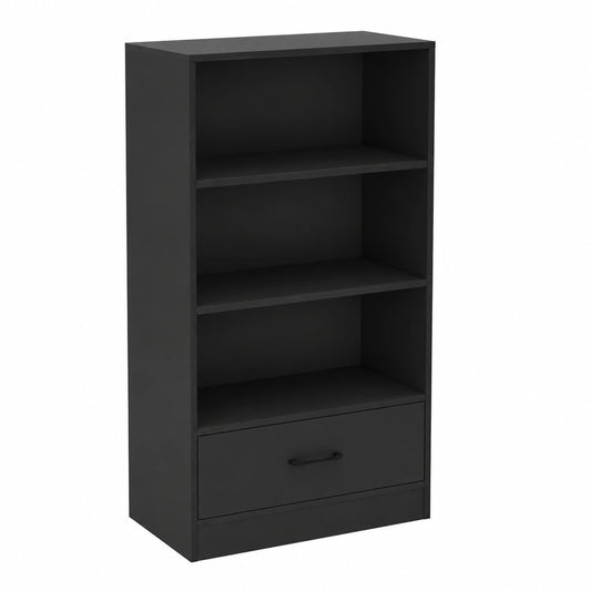 Armoire, réglable, avec rangement, avec tiroirs, 50 x 30 x 75 cm, coloris noir, pour la chambre