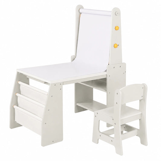 Bureau, avec rangement, avec étagères, coloris noir et blanc, pour l’espace de travail