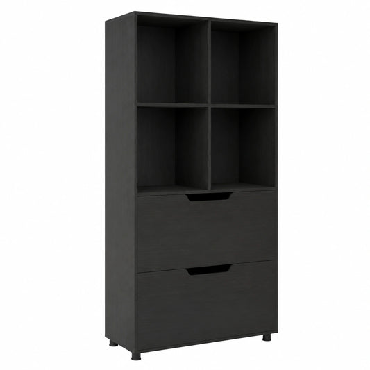Armoire, à bascule, avec rangement, avec tiroirs, coloris noir, 70 x 33,5 x 130 cm, pour la chambre